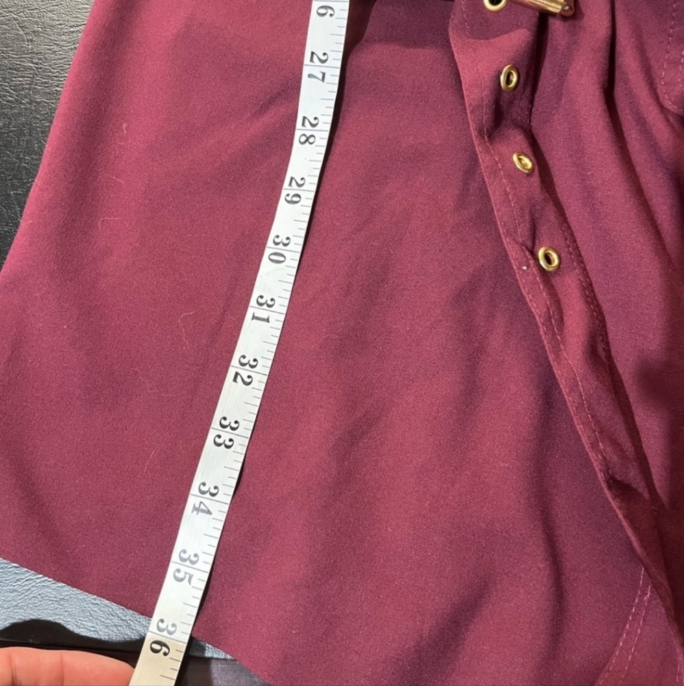 Michael Kors Burgundy or Tan Shirt Dress Goldtone Hardware Small - Picture 9 of 14
